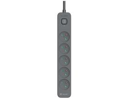 Surge protector power strip Power Line+ 1,8m Graphite 5 outlets