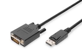 ASM AK-340301-030-S ASSMANN Kabel Displayport 1.1a z zatrzaskiem Typ DP/DVI-D (24+1) M/M czarny 3m