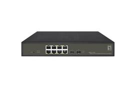 LevelOne Hilbert 10-Port Gigabit PoE Smart Lite Switch, 8 PoE Ausgänge, 2 x Gigabit SFP, 802.3at/af PoE, 130W PoE-Leistungsbudget, Managed, L2, Gigabit Ethernet (10/100/1000), Vollduplex, Power over Ethernet (PoE)