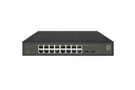 LevelOne Hilbert 18-Port Gigabit Smart Lite Switch, 16 x Gigabit RJ45, 2 x Gigabit SFP, Managed, L2, Gigabit Ethernet (10/100/1000), Rack-Einbau