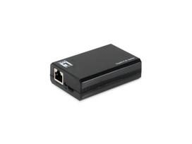 LevelOne Gigabit PoE bt zu USB-C PD 3.0 Splitter, IEEE 802.3af, IEEE 802.3at, IEEE 802.3bt, 10/100/1000Base-T(X), Schwarz, Aktivität, Link, Leistung, China, 5V, 12V, 24V