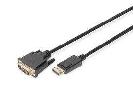 DIGITUS - Adapterkabel - DisplayPort (M) eingerastet bis DVI-D (M) schraubbar - DisplayPort 1.1a - 3 m - 1080p-Unterstützung - Schwarz