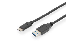 Digitus ASSMANN - USB-Kabel - USB-C (M) bis USB Typ A (M) - USB 3.1 Gen2 - 3 A - 1 m - geformt - Schwarz (AK-300146-010-S)