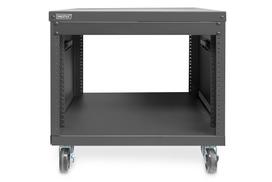 Universal 19-Zoll Equipment Rack mit Rollen, Rack, Server-Gehäuse schwarz, 8 Höheneinheiten