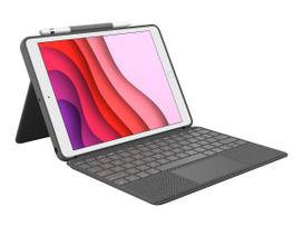 Logitech Combo Touch - Tastatur und Foliohülle - mit Trackpad - hinterleuchtet - Apple Smart connector - QWERTZ - Deutsch - Graphite - für Apple 13-inch iPad Pro M4 Wi-Fi, M4 Wi-Fi + Cellular (920-012665)