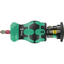 Kraftform Kompakt Stubby Magazin RA 2, Bit-Satz schwarz/grün, 6-teilig, 1/4, mit Ratschenfunktion