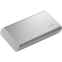 LACIE Portable SSD USB-C 500GB externe tragbare Festplatte mit Rescue Service Moon Silver