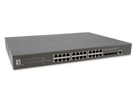 LevelOne GTP-2871 - Switch - L3 Lite - managed - 24 x 10/100/1000 (PoE+) + 4 x 10 Gigabit SFP+ - Desktop, an Rack montierbar - PoE+ (400 W) (GTP-2871)