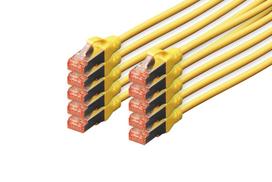 DIGITUS Professional - Patch-Kabel - RJ-45 (M) bis RJ-45 (M) - 2,0m - SFTP, PiMF - CAT 6 - IEEE 802,3 - geschirmt, halogenfrei, ohne Haken, verseilt - Gelb (Packung mit 10) (DK-1644-020-Y-10)