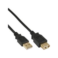 InLine® USB 2.0 Extension Cable Type A male / female, gold plated, black, 1m