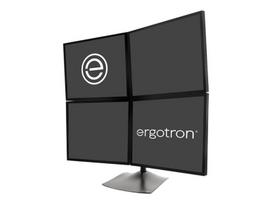 Ergotron DS100 Quad-Monitor Desk Stand - Aufstellung für Quad-Flachbildschirm - Aluminium, Stahl - Schwarz - Bildschirmgröße: bis zu 61,00cm (24)  - Montageschnittstelle: 100 x 100 mm, 75 x 75 mm (33-324-200)