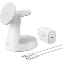 ANKER MagGo 3-in-1 Charging Station kabellose Ladestation weiss Qi2 15W inkl. zertifiziertes Modul fr Apple Watch