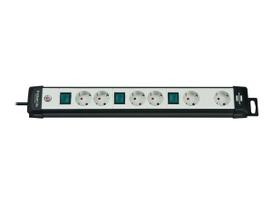 Brennenstuhl Premium-Line Technik Steckdosenleiste 6-fach schwarz/lichtgrau 3m H05VV-F 3G1,5 2-fach schaltbar spezielle Steckdosenanordnung für Netzgeräte (1951560600)