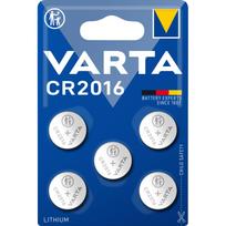 VARTA Batterie Lithium, Knopfzelle, CR2016, 3V, Retail Blister VE: 5 Stück (06016101415)