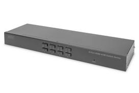Digitus Desktop 8 Port HDMI KVM Switch Single View - 3840 x 2160 Pixel - 4K Ultra HD - Rack-Einbau - Schwarz (DS-12910)
