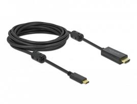 Delock - Video- / Audiokabel - 24 pin USB-C männlich zu HDMI männlich - 5,0m - Schwarz - 4K Unterstützung, aktiv (85972)