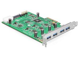 PCI Express Karte x4 > 4 x extern USB-A 3.2 Gen 1 (Quad Channel), USB-Controller