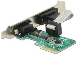 DeLock PCI Card > 2 x Serial RS-232 - Serieller Adapter - PCIe 1,1 - RS-232 x 2 - grün (89918)