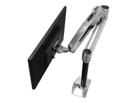 Ergotron LX Sit-Stand Desk Arm - Befestigungskit (Verlängerungsarm, Stange, VESA-Adapter, Steh-Sitz-Arm, Tisch-Klemme, Befestigung für Kabeldurchgang) für LCD-Display - Aluminium - Polished Aluminum - Bildschirmgröße: bis zu 106,7 cm (bis zu 106,70cm (42) ) - Tischmontage