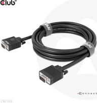 club3D VGA connection cable VGA 15-pin plug, VGA 15-pin plug 3.00 m black CAC-1703 screwable, gold-p