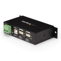 StarTech.com Industrieller 4 Port USB2.0 Hub - Montierbarer USB Metall Hub in Schwarz - Hub - 4 x USB2.0 - an DIN-Schiene montierbar - Gleichstrom - für P/N: MSDREADU2OTG (ST4200USBM)