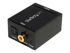 StarTech.com SPDIF Digital Koaxial und Toslink (Optisch) auf Stereo RCA Audio Konverter - Digitaler Audiokonverter (koaxial/optisch) - Schwarz (SPDIF2AA)