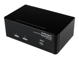 StarTech.com Dual DVI VGA 2 Port Monitor Audio Switch 2-fach KVM Umschalter USB2.0 1920x1200 - 2 x USB2.0 4 x DVI-I 4 x Klinke (Buchse) - KVM-/Audio-/USB-Switch - 2 x KVM/Audio/USB - 1 lokaler Benutzer - Desktop - für P/N: IM12D1500P, SVA12M2NEUA, SVA12M5NA, USBDVI4N1A6, USBVGA4N1A10, USBVGA4N1A6 (SV231DDVDUA)