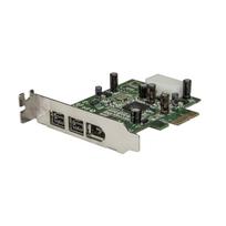 StarTech.com 3 Port 800+400 FireWire PCI Express Schnittstellen Combo Karte - Low Profile - FireWire-Adapter - PCIe Low Profile - FireWire 800 - 2 Anschlüsse + 1 x FireWire (PEX1394B3LP)
