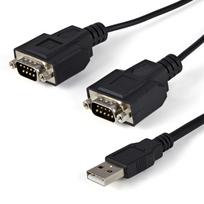 StarTech.com 2 Port FTDI USB auf Seriell RS232 Adapter - USB zu RS-232 Kabel - Serieller Adapter - USB - RS-232 x 2 - Schwarz (ICUSB2322F)