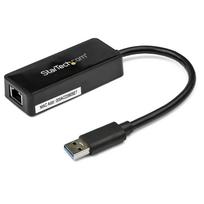 StarTech.com USB3.0 Gigabit Ethernet Lan Adapter mit USB Port - Schwarz - Netzwerkadapter - SuperSpeed USB3.0 - 10Mb LAN, 100Mb LAN, GigE - 10Base-T, 100Base-TX, 1000Base-T - Schwarz (USB31000SPTB)