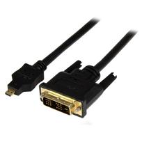 StarTech.com Micro HDMI auf DVI Kabel - St/St - Videokabel - HDMI / DVI - 30 AWG - 19-polig Micro-HDMI (M) - DVI-D (M) - 2,0m - abgeschirmt - Schwarz (HDDDVIMM2M)