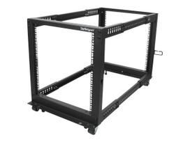 StarTech.com 12HE 4 Pfosten Open Frame Server Rack tiefenverstellbar mit Rollen / Nivellierfüße und Kabelverwaltung - Dell PowerEdge HP ProLiant ThinkServer (4POSTRACK12U)