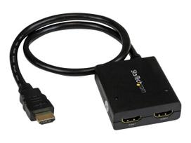 StarTech.com 4K HDMI 2-Port Video Splitter - USB or Power Adapter - 4K 30Hz - Video-/Audio-Splitter - 2 x HDMI - Desktop (ST122HD4KU)