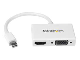 StarTech.com Reise A/V Adapter: 2-in-1 Mini DisplayPort auf HDMI oder VGA Konverter - mDP zu HDMI / VGA Adapter im kompakten Design - Videokonverter - DisplayPort - HDMI, VGA - weiß - für Apple MacBook Air (MDP2HDVGAW)