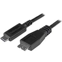 StarTech.com USB 3,1 USB-C to USB Micro-B Cable - USB-Kabel - 10-polig Micro-USB Typ B (M) - 24-Pin-USB Typ C (M) - 1,0m (USB 3,1) - Schwarz - für Apple iMac (USB31CUB1M)