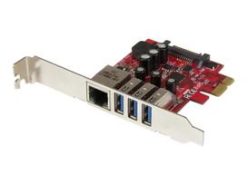 StarTech.com 3 Port PCI Express USB3.0 Karte mit Gigabit Ethernet - Netzwerk-/USB-Adapter - PCI Express 2,0 x1 Low Profile - USB3.0 x 3 + 1000Base-T x 1 (PEXUSB3S3GE)