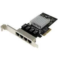 StarTech.com 4 Port PCI Express Gigabit Ethernet Netzwerkkarte - Intel I350 NIC - Netzwerkadapter - PCIe x4 Low-Profile - GigE - 1000Base-T - Schwarz