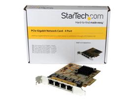 StarTech.com 4 Port PCIe Gigabit Netzwerkkarte - Quad Port PCI Express GbE NIC - Netzwerkadapter - PCIe - Gigabit Ethernet x 4 - Gelb (ST1000SPEX43)