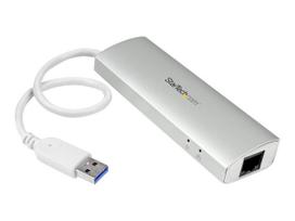 StarTech.com 3 Port Portable USB3.0 Hub plus Gigabit Ethernet - Travel Hub - Hub - 3 x SuperSpeed USB3.0 + 1 x 10/100/1000 (ST3300G3UA)