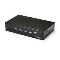 StarTech.com 4 Port HDMI KVM Switch - HDMI KVM Umschalter mit USB 3.0 Hub - 1080p - KVM-/USB-Switch - USB - 4 x KVM/Audio/USB + 3 x SuperSpeed USB - 1 lokaler Benutzer - an Rack montierbar - AC 120/230 V/DC 9 - 12 V
