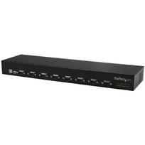StarTech.com 8 Port USB auf Seriell Adapter Hub - USB auf RS232 Port Adapter mit Daisy Chain - Rackmontierbar - Serieller Adapter - USB 2.0 - RS-232 x 8 - Schwarz