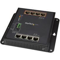 StarTech.com 8-Port (4 PoE+) Gigabit Ethernet Switch - Managed - Wall Mount with Front Access - Switch - verwaltet - 4 x 10/100/1000 + 4 x 10/100/1000 (PoE+) - wandmontierbar - PoE+ (120 W) - Gleichstrom