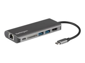 StarTech.com USB-C Multiport Adapter w/ SD Slot - PD - 4K HDMI GbE - USB-A - Docking Station - (USB-C / Thunderbolt 3) - GigE