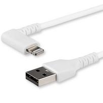 StarTech.com RUSBLTMM1MWR 1m abgewinkeltes Lightning- auf USB-Kabel - Robustes Apple MFi-zertifiziertes Kabel - Weiß - Lightning-Kabel - Lightning (M) gewinkelt bis USB (M) - 1 m - Doppelisolierung - weiß - für Apple iPad/iPhone/iPod (Lightning)