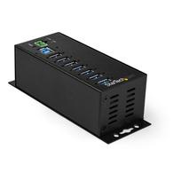 StarTech.com HB30A7AME USB 3.0 Hub (7-Port, Din-Rail, Industrielle Anwendung, externes Netzteil, Uberspannungsschutz, ESD, 350 W, 15 kV) - Hub - 7 x USB 3.2 Gen 1 - an DIN-Schiene montierbar, wandmontierbar - TAA-konform - für P/N: ITB20D3250