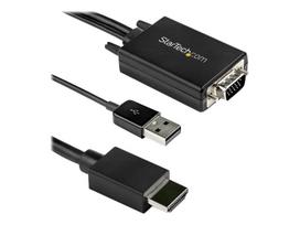 StarTech.com 2 m (6.6 ft.) VGA to HDMI Adapter Cable with USB Audio - Videoschnittstellen-Converter - HDMI / VGA / USB - USB, HD-15 (VGA) (M) bis HDMI (M) - 2 m - Schwarz - aktiv, 1080p-Unterstützung, Stromversorgung + Audio über USB