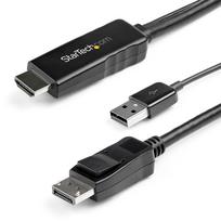 StarTech.com 2 m (6.6 ft.) HDMI to DisplayPort Cable - 4K 30Hz - Videokabel - DisplayPort / HDMI - HDMI, USB (nur Strom) (M) bis DisplayPort (M) - 2 m - Schwarz - 4K Unterstützung, aktiv