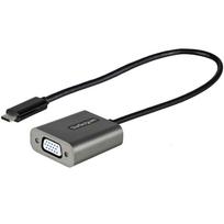 StarTech.com USB C to VGA Adapter, 1080p USB Type-C to VGA Adapter Dongle, USB-C (DP Alt Mode) to VGA Monitor/Display Video Converter, Thunderbolt 3 Compatible, 30,50cm (12) Long Attached Cable - USB C to VGA Converter (CDP2VGAEC) - Videoadapter - USB-C männlich zu HD-15 (VGA) weiblich - 30 cm - Schwarz - 1200p-Unterstützung - für P/N: MXT101MMHQ45, MXT101MMHQ60, MXT101MMHQ65, MXT101MMHQ70, MXT101MMHQFF, TB4CDOCK