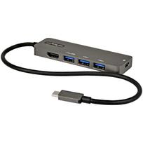 StarTech.com USB-C Multiport Adapter - USB-C auf HDMI 2.0b 4K 60Hz (HDR10) - 100W Power Delivery Pass-Through - 4-Port USB 3.0 Hub - USB Type-C Mini Dock - 30cm langes Kabel - USB 3.2 Gen 1 (3.1 Gen 1) Type-C - HDMI - RJ-45 - USB 3.2 Gen 1 (3.1 Gen 1) Type-A - USB 3.2 Gen 1 (3.1 Gen 1) Type-C - 2.0b - 3840 x 2160 Pixel - 5000Mbit/s - Schwarz - Grau (DKT30CHPD3)