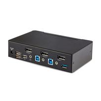 StarTech.com 2-Port DisplayPort KVM Switch, 8K 60Hz / 4K 144Hz, Single Display, DP 1,4, 2x USB 3,0 Ports, 4x USB 2,0 HID Ports, Push-Button & Hotkey Switching, TAA Compliant - OS Independent, Metal Housing (D86A2-2-PORT-8K-KVM) - KVM-/Audio-/USB-Switch - 2 x KVM/Audio/USB - 1 lokaler Benutzer - Desktop - TAA-konform (D86A2-2-PORT-8K-KVM)